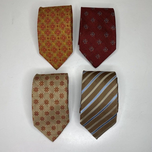 Ermengildo Zegna Lot of 4 Men's Ties 100% Silk Made in Italy
